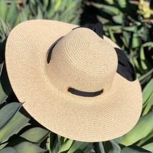 CASUAL BLACK RIBBON SUN HAT